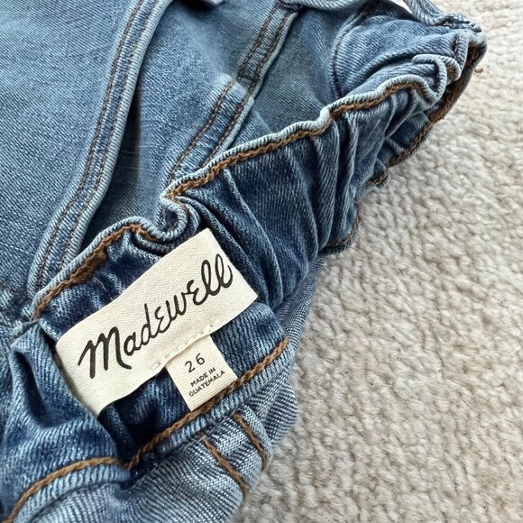 Madewell High Rise Pull On Jeans in Keefe Wash Relaxed Blue Crop Jeans 26 - Picture 2 of 9
